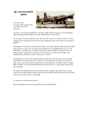 A preview of a PDF biography for Hunt, Cyril